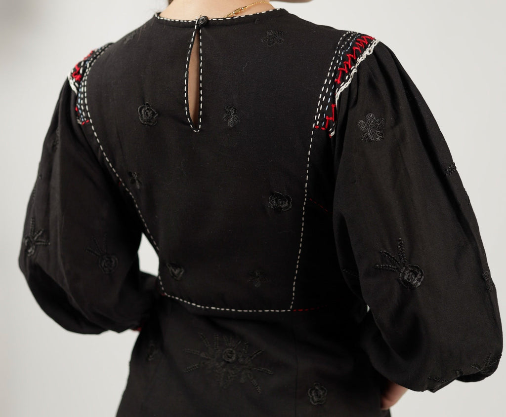 Beautiful Modern Black Dress Blooming Eclipse -Back/Details- Tzipor