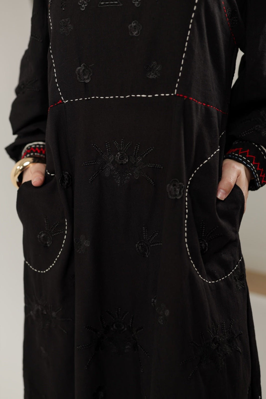 Beautiful Modern Black Dress Blooming Eclipse -Details- Tzipor