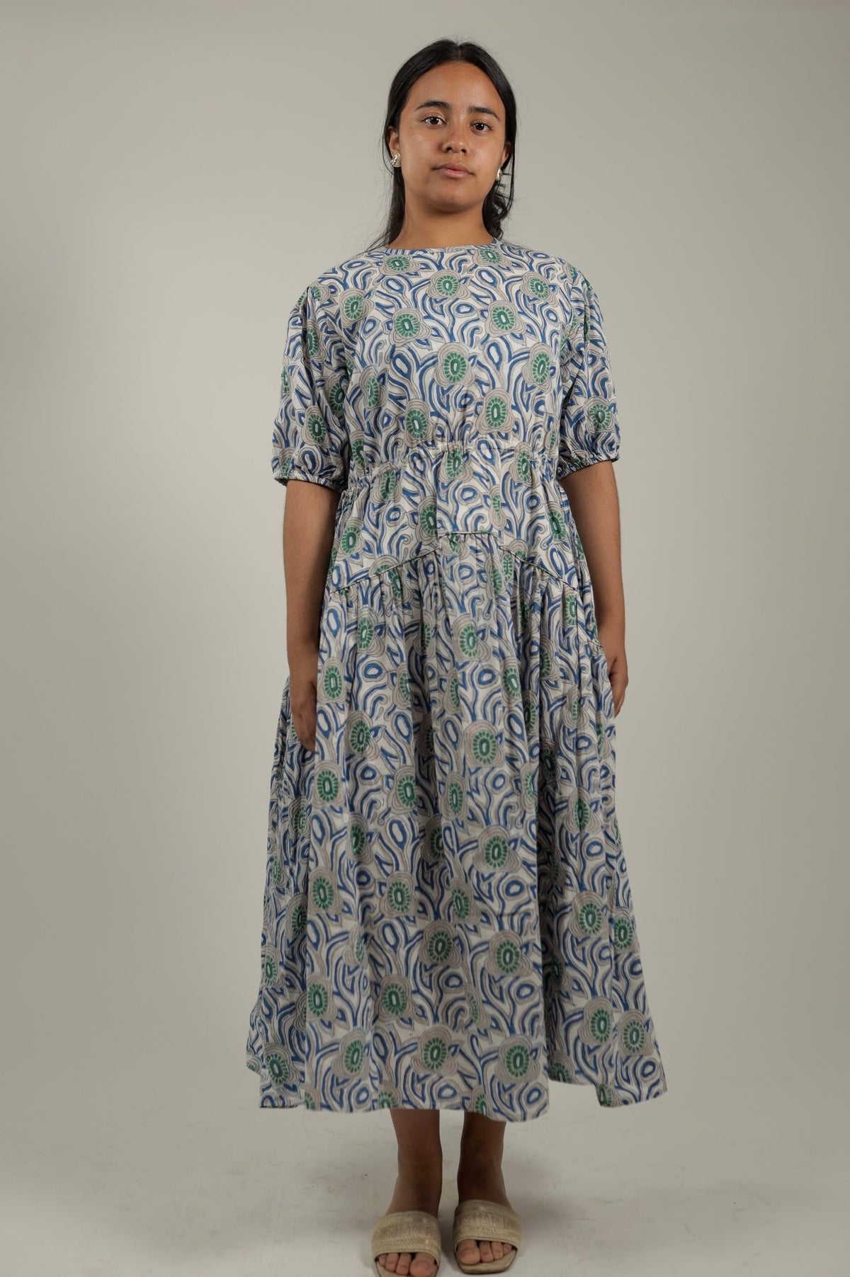 Blue/White Dress Blue Mirage- Front- Tzipor