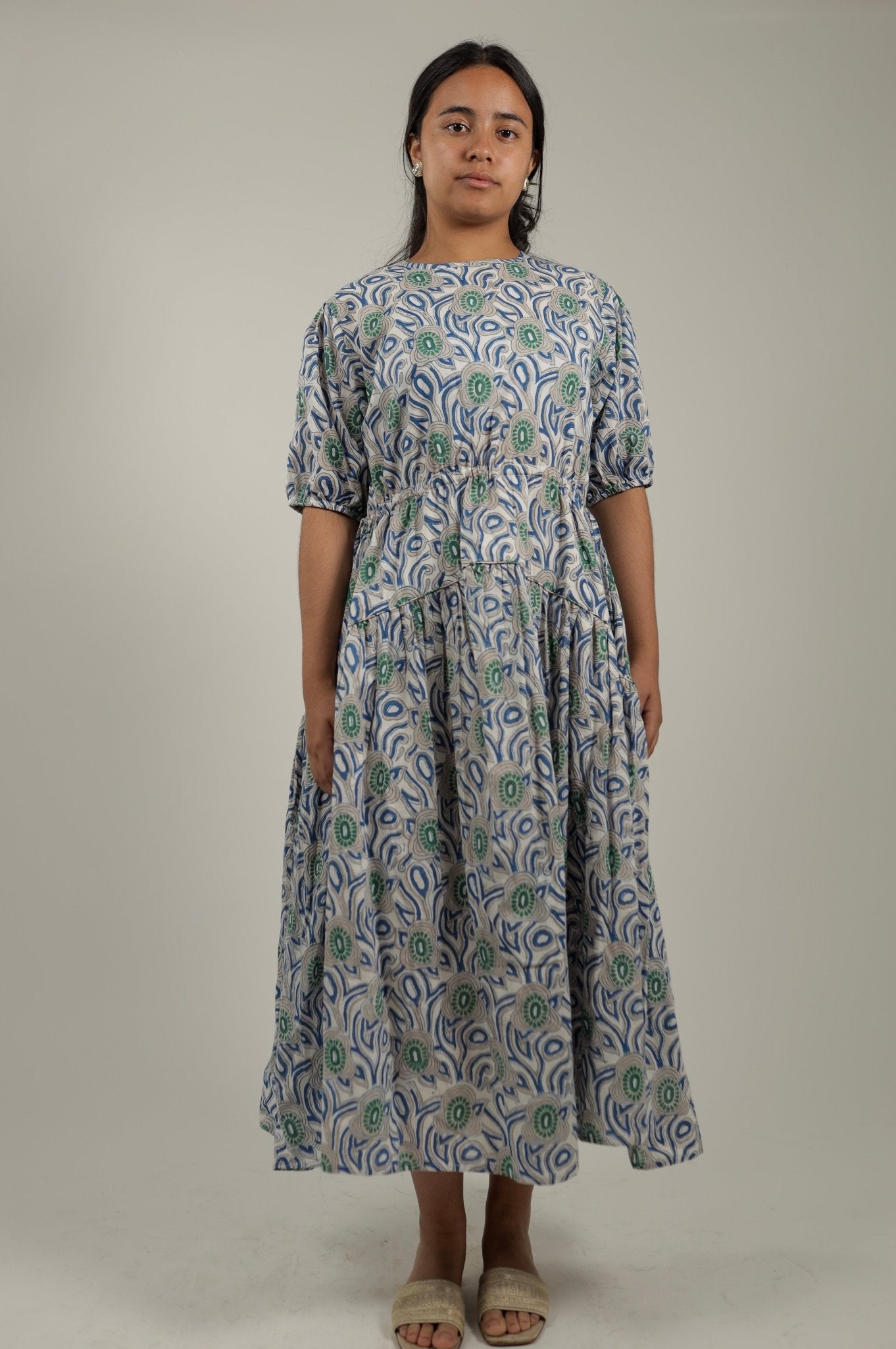 Blue/White Dress Blue Mirage- Front- Tzipor