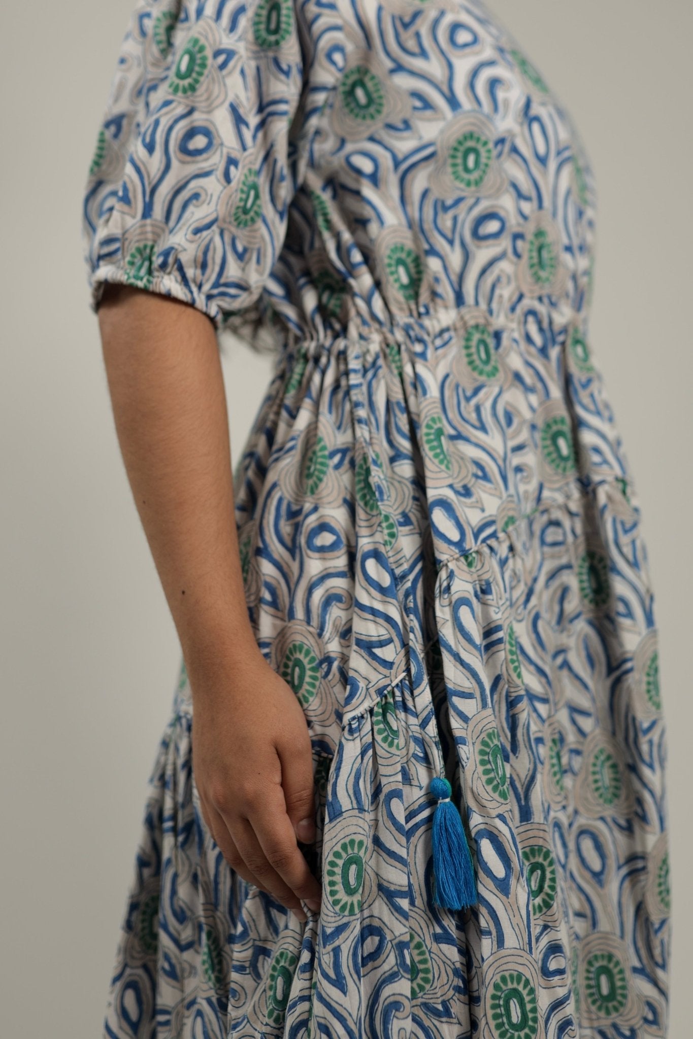Blue/White Dress Blue Mirage - Details- Tzipor