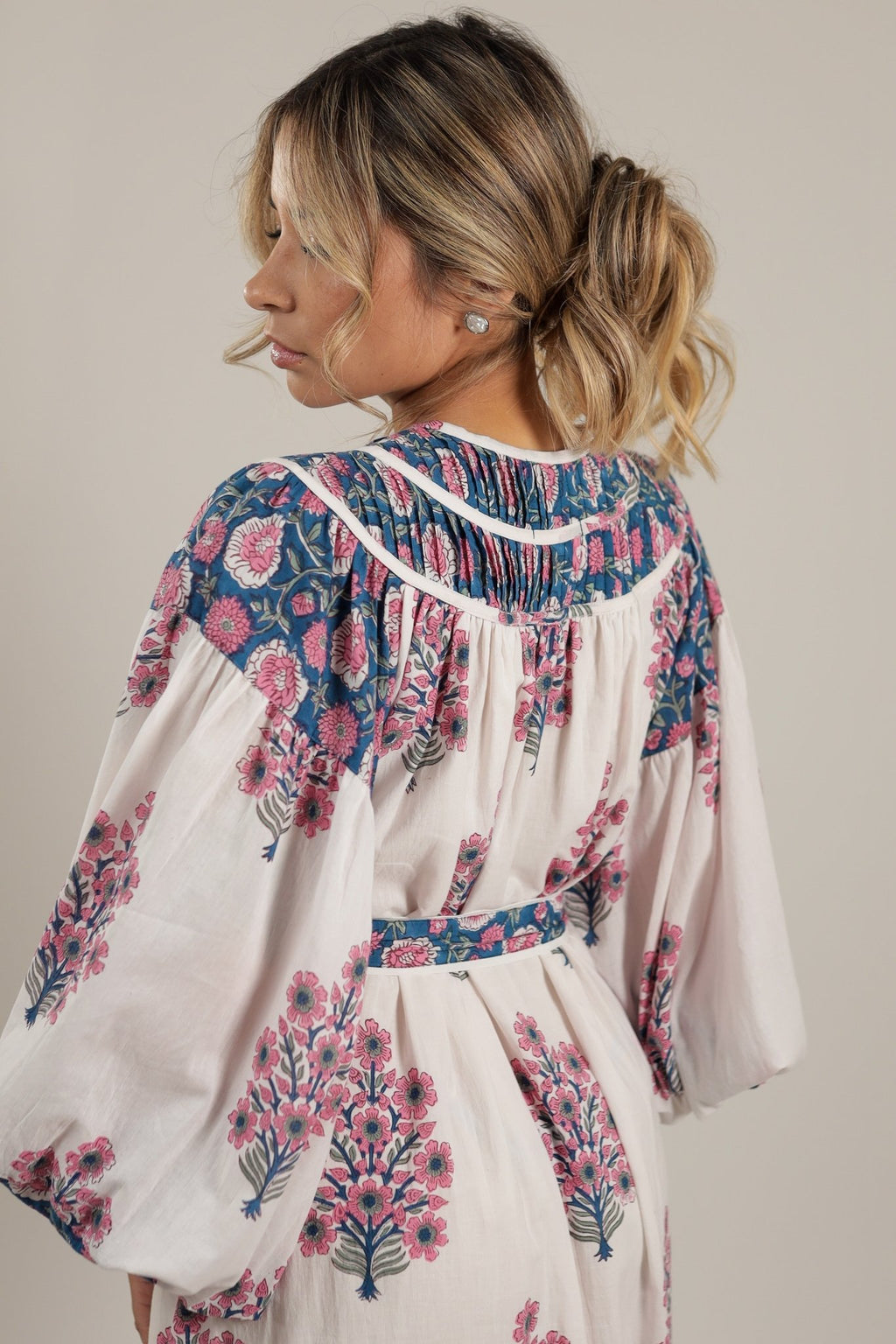 Beautiful Dress with Flowers Bluebell Garden Dress -Back- Tzipor