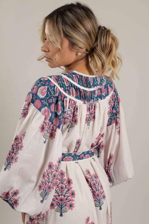 Beautiful Dress with Flowers Bluebell Garden Dress -Back- Tzipor