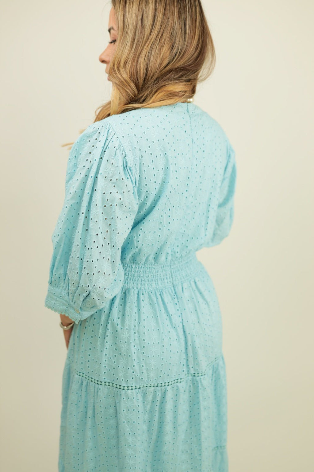 Blue Elegant Dress Aqua Mist -Back- Tzipor