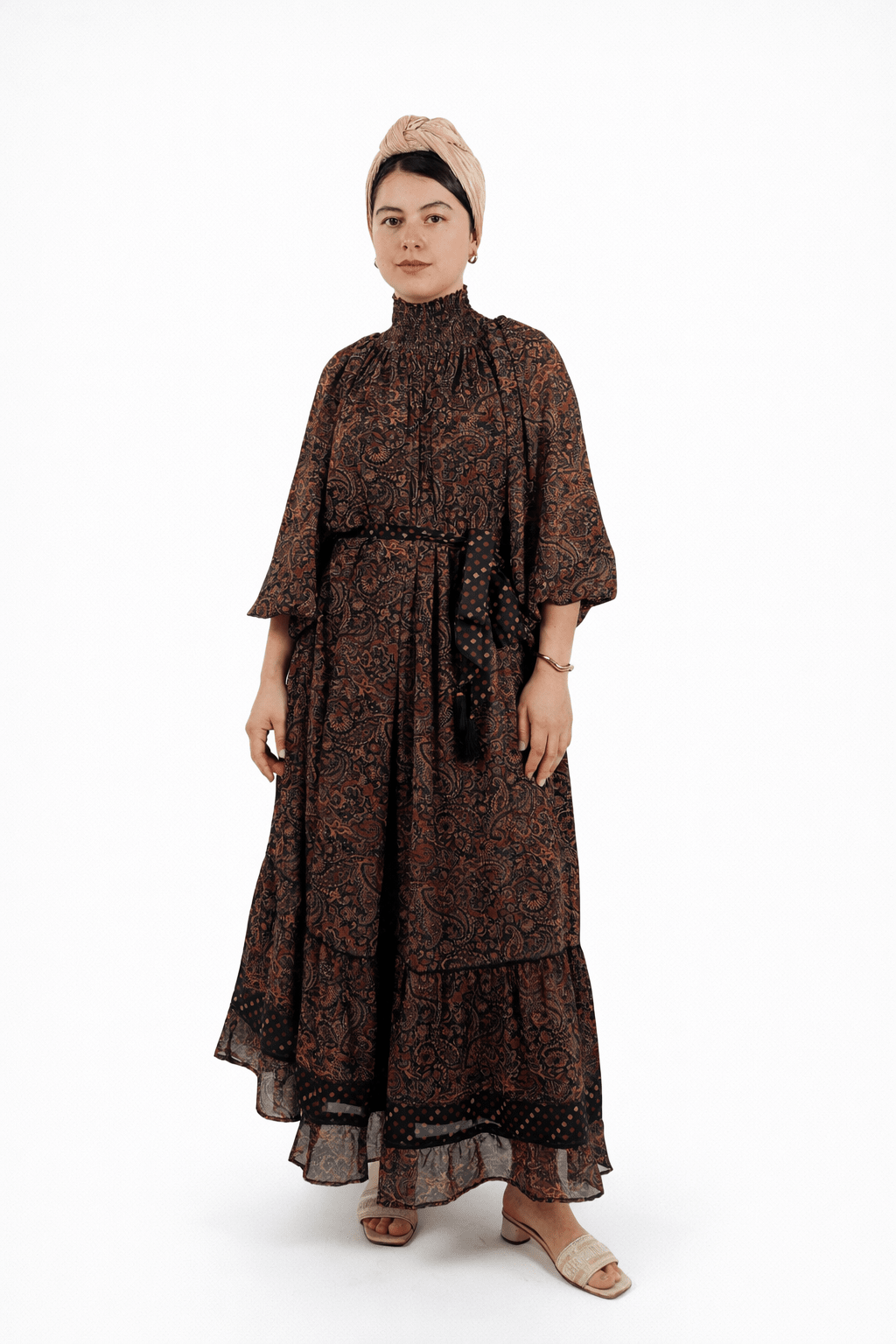 Dark Bloom Chiffon Maxi Dress - Tzipor