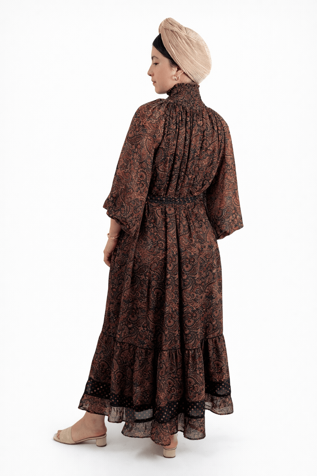 Dark Bloom Chiffon Maxi Dress - Tzipor