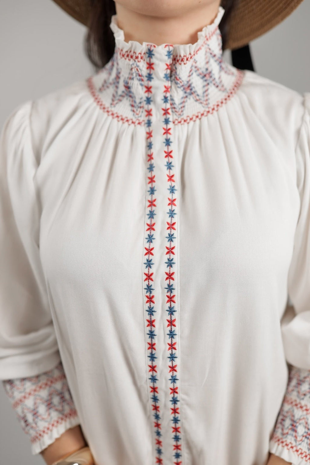 Turtleneck White Dress Pure Heritage -Details- Tzipor